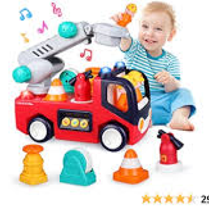 اسباب بازی ماشین آتش نشانی موزیکال هولی تویز Hola Toys مدل E8998 _ماشین اسباب بازی